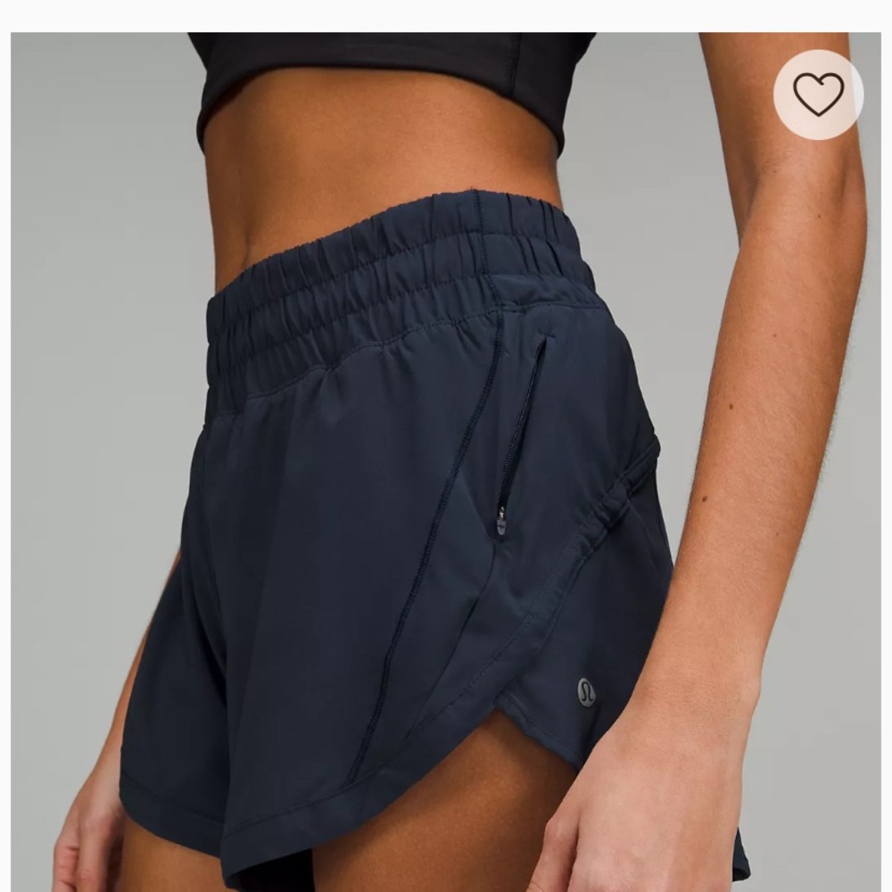 Lululemon Navy Track That High Rise Lined Shorts 3” size 6